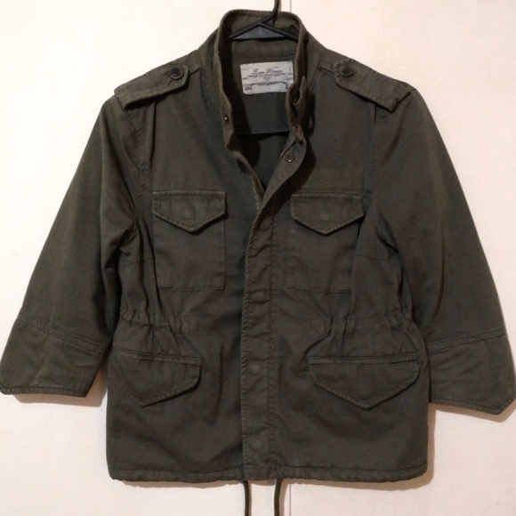 **Zara Woman**Slim Cropped Military Style Jacket. Olive Drab.Size S - Picture 10 of 11